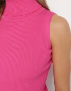 elsa.m by may Bluză Fucsia cu guler înalt fără mâneci din material elastic Heliordia