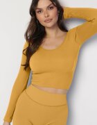 elsa.m by may Bluză Galbenă Nervurată Scurtă și Mulată Caladiva