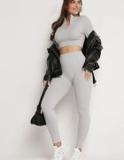 elsa.m by may Bluză gri deschis cu fermoar cu decupaj la tivul elastic Aisllain