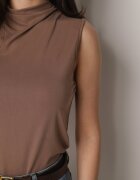 elsa.m by may Bluză Maro Netedă Fără Mâneci cu Semiguler Nedivra