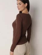 elsa.m by may Bluză Maro Reiată din Bumbac cu Mânecă Lungă și Nasturi Amendria