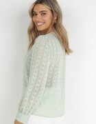 elsa.m by may Bluză mint cu fir metalic și inserție dantelă Cinoute