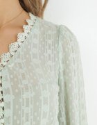 elsa.m by may Bluză mint cu fir metalic și inserție dantelă Cinoute
