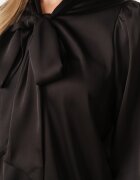 elsa.m by may Bluză Neagră cu broderie ajurată și șnur la decolteu Halawena