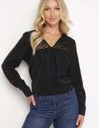 elsa.m by may Bluză Neagră cu Broderie Destyn