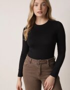 elsa.m by may Bluză Neagră de Bumbac Longsleeve Lisfia