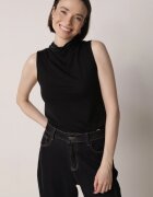 elsa.m by may Bluză Neagră Netedă Fără Mâneci cu guler semi-înalt Nedivra