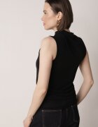 elsa.m by may Bluză Neagră Netedă Fără Mâneci cu guler semi-înalt Nedivra