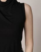 elsa.m by may Bluză Neagră Netedă Fără Mâneci cu guler semi-înalt Nedivra