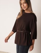 elsa.m by may Bluză oversize cu conținut ridicat de vâscoză cu dungi înguste în talie Rifky Maro