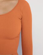 elsa.m by may Bluză Portocalie Reiată cu croială scurtă și mulată Caladiva