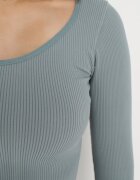 elsa.m by may Bluză Rebrată Verde Deschis cu croială scurtă și mulată Caladiva
