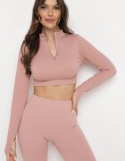 elsa.m by may Bluză Roz cu fermoar cu decupaj la tivul elastic Aisllain