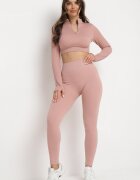 elsa.m by may Bluză Roz cu fermoar cu decupaj la tivul elastic Aisllain
