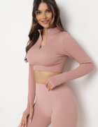 elsa.m by may Bluză Roz cu fermoar cu decupaj la tivul elastic Aisllain