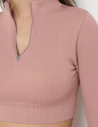 elsa.m by may Bluză Roz cu fermoar cu decupaj la tivul elastic Aisllain