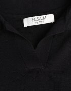 elsa.m by may Bluză tip pulover neagră din viscoză cu umeri întăriți și guler Katano