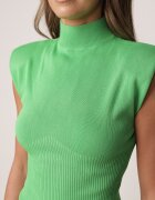elsa.m by may Bluză Verde fără mâneci cu umeri întăriți și bordură largă Rinnaht