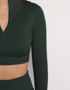 elsa.m by may Bluză verde închisă cu fermoar și decupaj la tivul elastic Aisllain
