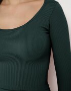 elsa.m by may Bluză verde reiată scurtă și mulată Caladiva