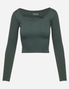 elsa.m by may Bluză verde reiată scurtă și mulată Caladiva