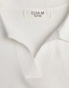 elsa.m by may Bluză viscoză albă tip pulover cu umeri întăriți și guler Katano