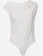 elsa.m by may Body Alb Asimetric Decorat cu Drapaje Dinida