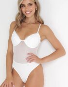 elsa.m by may Body Alb cu Inserții din Dantelă și Cupe Întărite Thephne