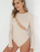 elsa.m by may Body Bej Reiat cu legătură tip corset Dyllia