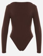 elsa.m by may Body cu mânecă lungă cu model în dungi bogat în vâscoză cu dantelă decorativă Ravique Maro