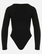 elsa.m by may Body cu mânecă lungă cu model în dungi bogat în vâscoză cu dantelă decorativă Ravique Negru