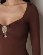 elsa.m by may Body Maro Decorat cu Aplicație Metalică Furriva