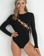 elsa.m by may Body Negru Reiat cu șiret tip corset Dyllia