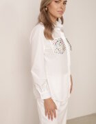 elsa.m by may Cămașă Albă cu Croială Clasică Decorată cu Zirconii Eiremsa