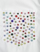 elsa.m by may Cămașă Albă cu Croială Clasică Decorată cu Zirconii Eiremsa