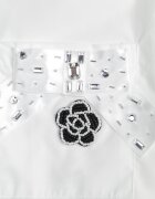 elsa.m by may Cămașă Albă cu Nasturi Bijuterii și Buzunare Decorate Nerlla