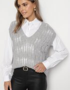 elsa.m by may Cămașă Albă cu un Croi Clasic cu o Vestă Tricotată Irinellea