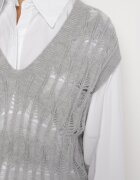 elsa.m by may Cămașă Albă cu un Croi Clasic cu o Vestă Tricotată Irinellea