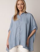 elsa.m by may Cămașă albastră deschisă tip liliac oversize din viscoză cu mâneci 3/4 Mathei