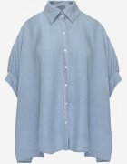 elsa.m by may Cămașă albastră deschisă tip liliac oversize din viscoză cu mâneci 3/4 Mathei