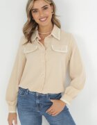 elsa.m by may Cămașă Bej cu Nasturi Bijuterii și Borduri Elegante Athehir