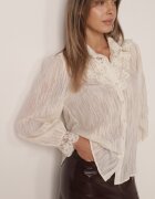 elsa.m by may Cămașă bej deschis cu dantelă și fir metalic Maikia