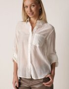elsa.m by may Cămașă Bej deschis Transparentă Decorată cu zirconii Clymadia