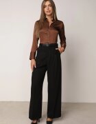 elsa.m by may Cămașă clasică din satin cu guler cu colțuri mai lungi și manșete largi Nirche Maro