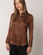 elsa.m by may Cămașă clasică din satin cu guler cu colțuri mai lungi și manșete largi Nirche Maro