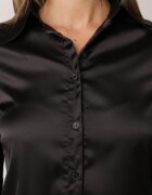 elsa.m by may Cămașă clasică din satin cu guler cu colțuri mai lungi și manșete largi Nirche Neagră