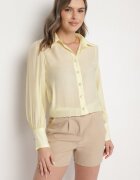 elsa.m by may Cămașă Clasică Galbenă cu Viscoză Linarina