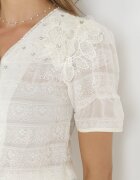 elsa.m by may Cămașă Dantelă cu Mânecă Scurtă Bej Cherina