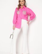elsa.m by may Cămașă Fucsia Ornată bogat cu Zirconii și Perle Primulla