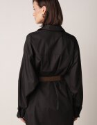 elsa.m by may Cămașă Lungă Neagră Oversize din Bumbac și Viscoză cu Curea cu Cataramă Thessalonike